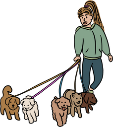 POC Dog Walker Pet Sitter with Pets Walking Animals work